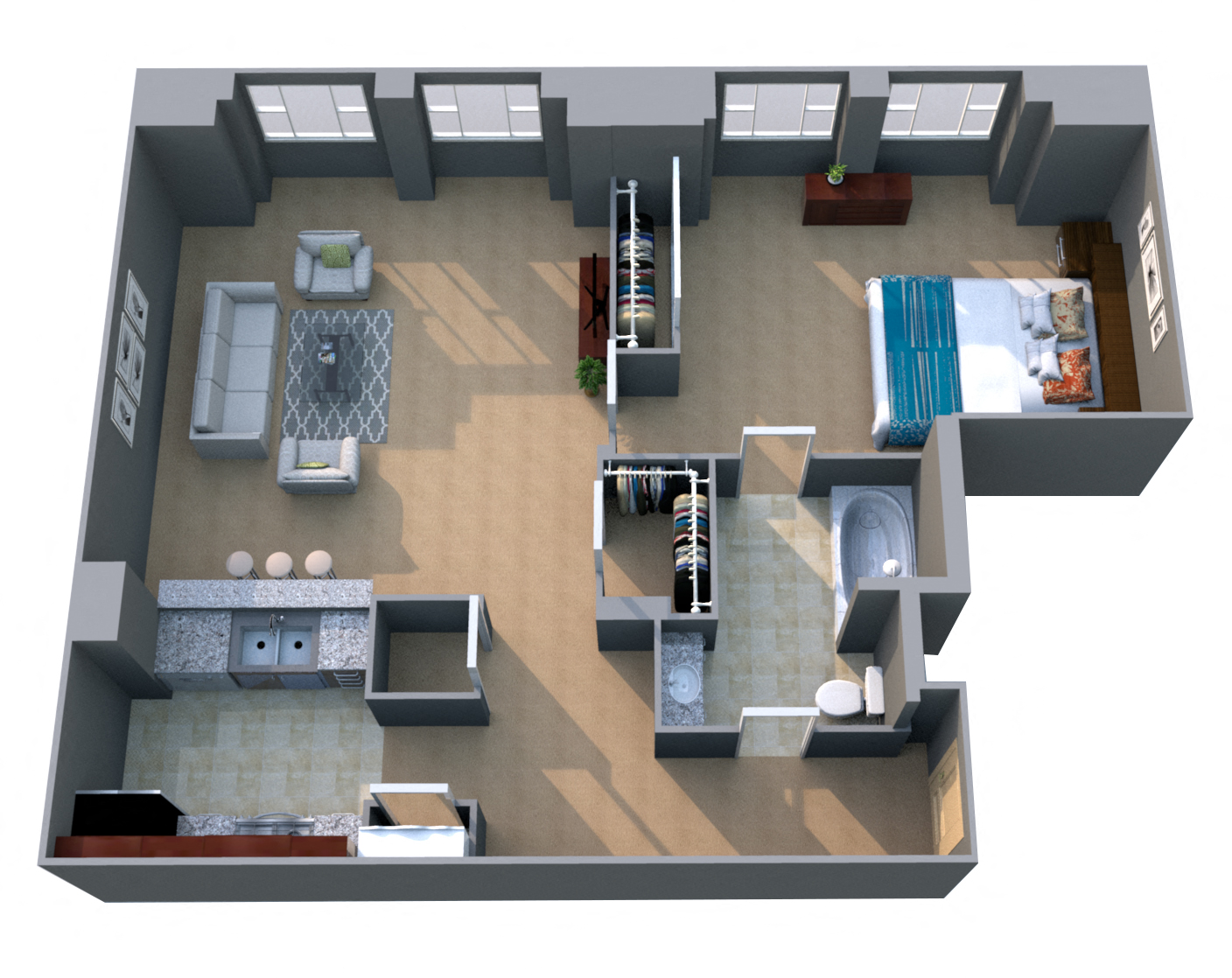 The Apartments at Charles Plaza Floor Plans Southern Management